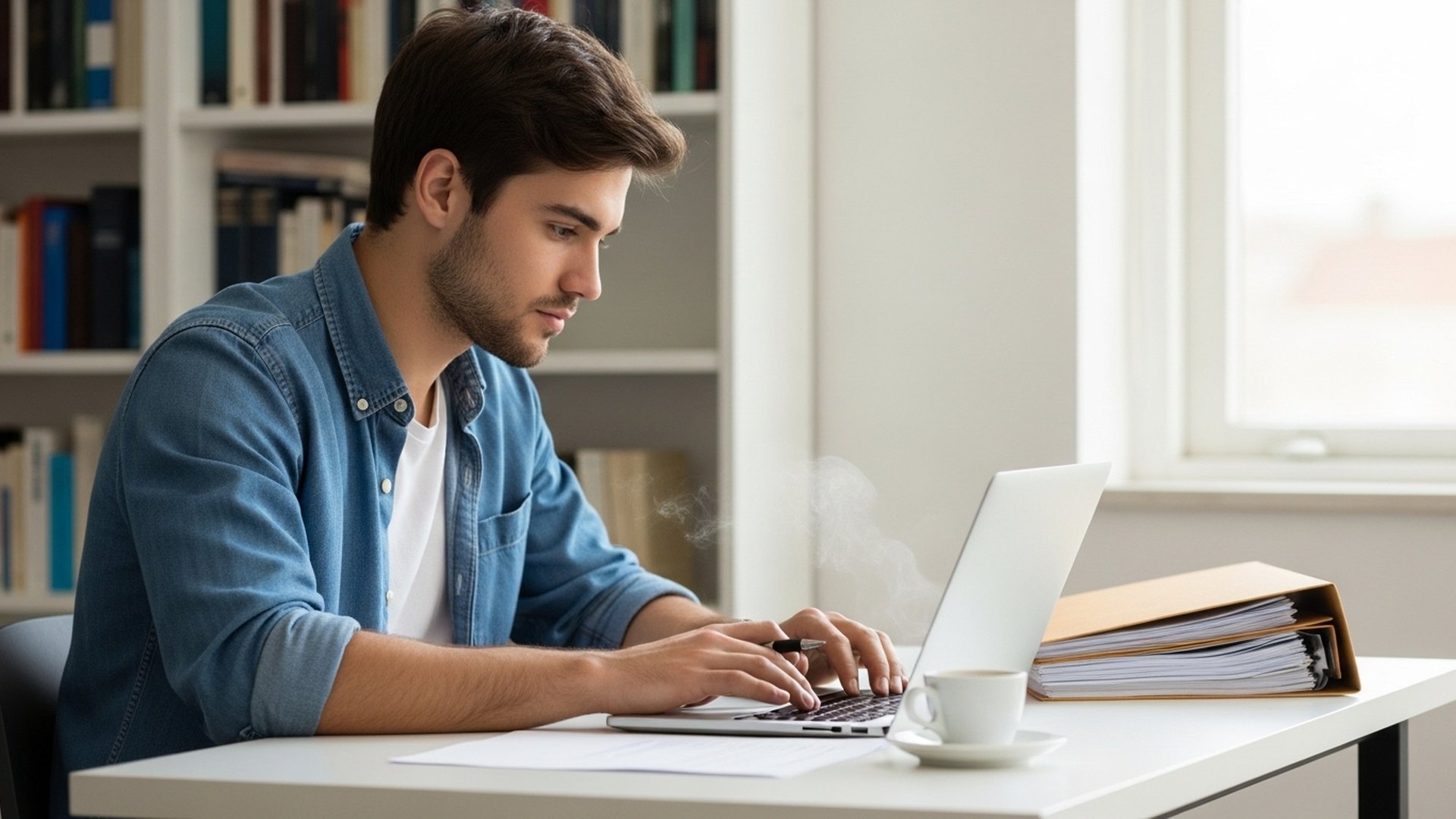ISEE universitario: studente compila la domanda al computer con i documenti