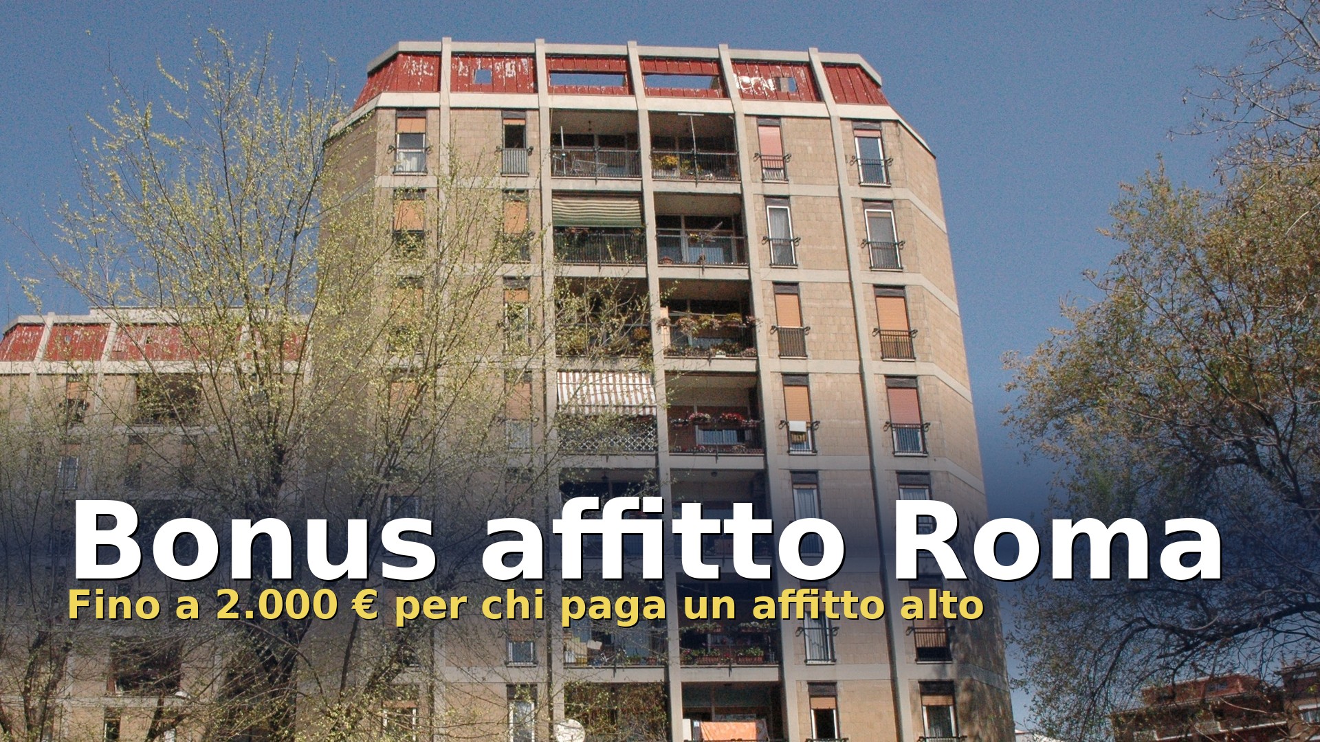 Bonus affitto Roma: palazzo residenziale con balconi in un quartiere di Roma