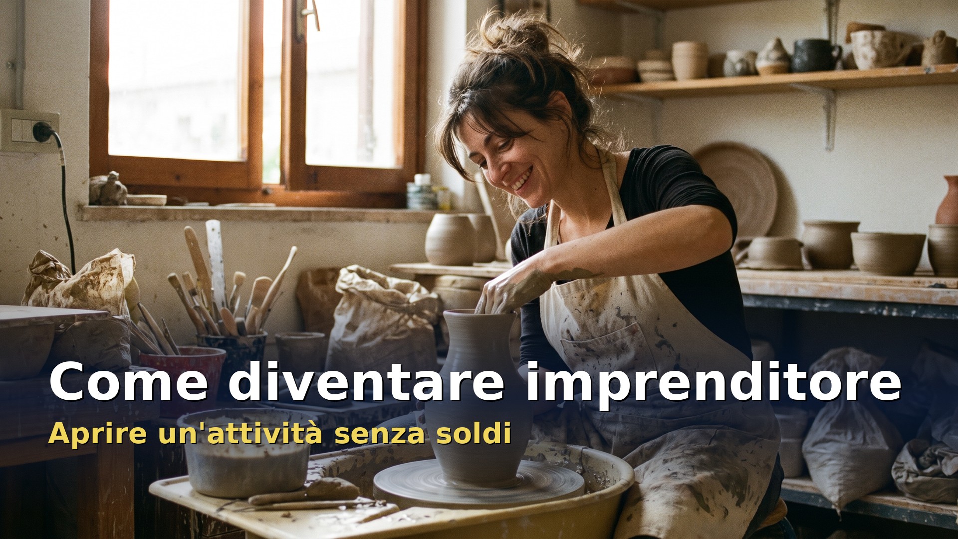 Come diventare imprenditore: giovane artigiana nel suo laboratorio